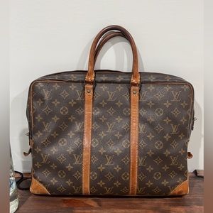 AUTHENTIC VINTAGE LOUIS VUITTON MONOGRAM CANVAS PORTE-DOCUMENTS VOYAGE BAG